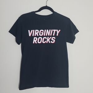 Virginity Rocks black tshirt